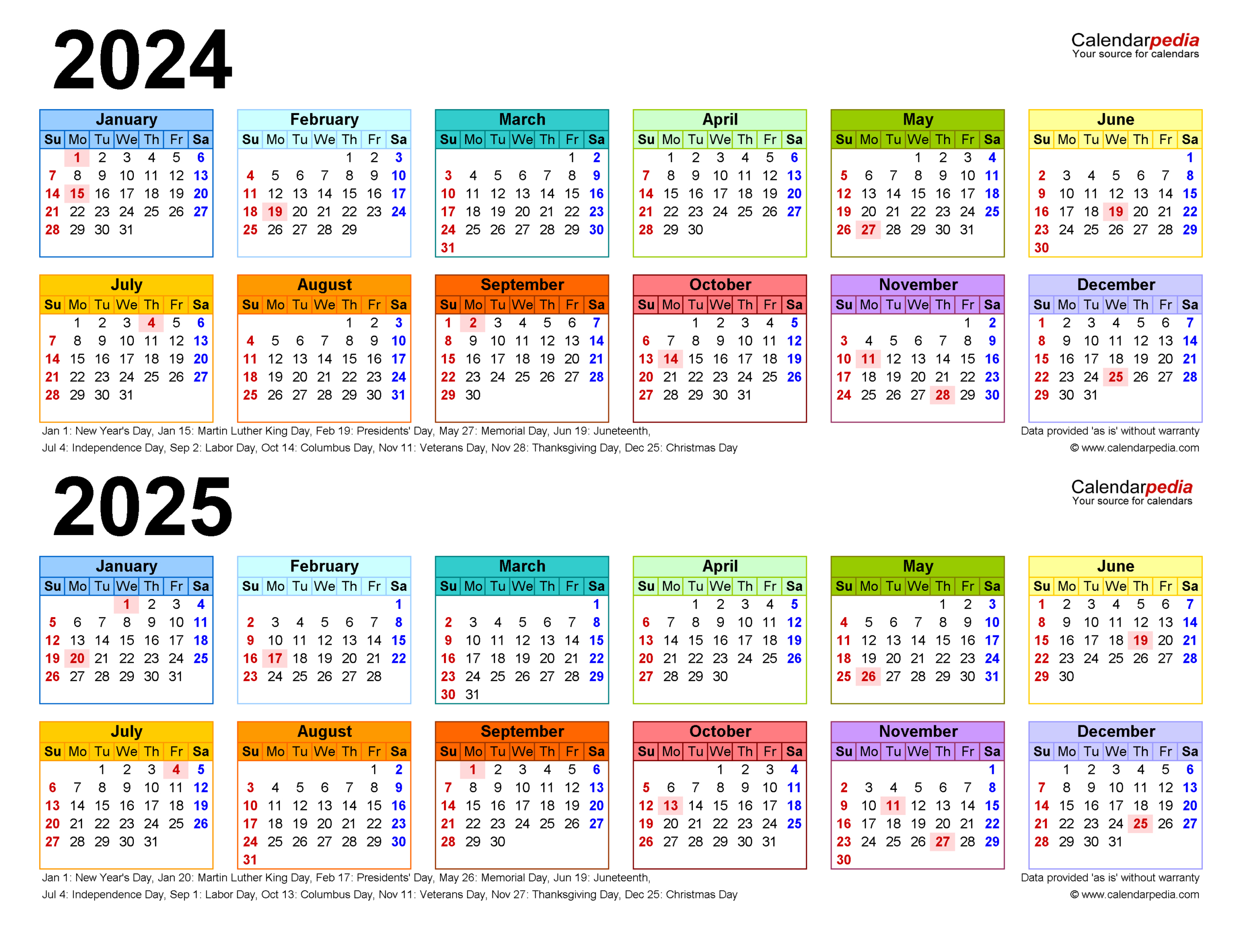 2024-2025 Two Year Calendar - Free Printable Pdf Templates for Two Year Calendar 2024 and 2025 Printable