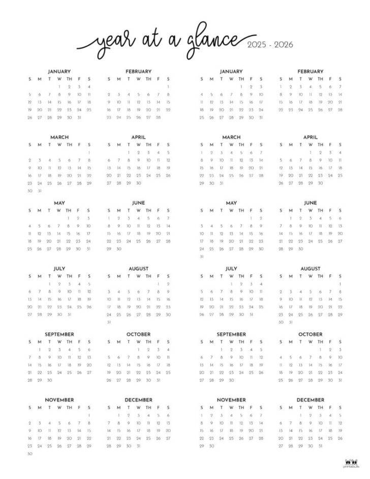 Printable Calendar 2025 to 2026