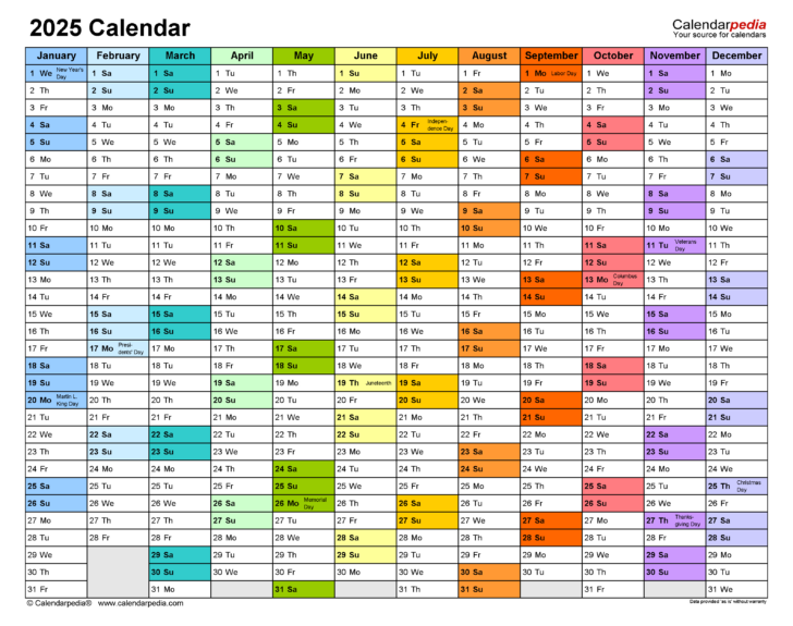 Free Editable 2025 Word Calendar Printable