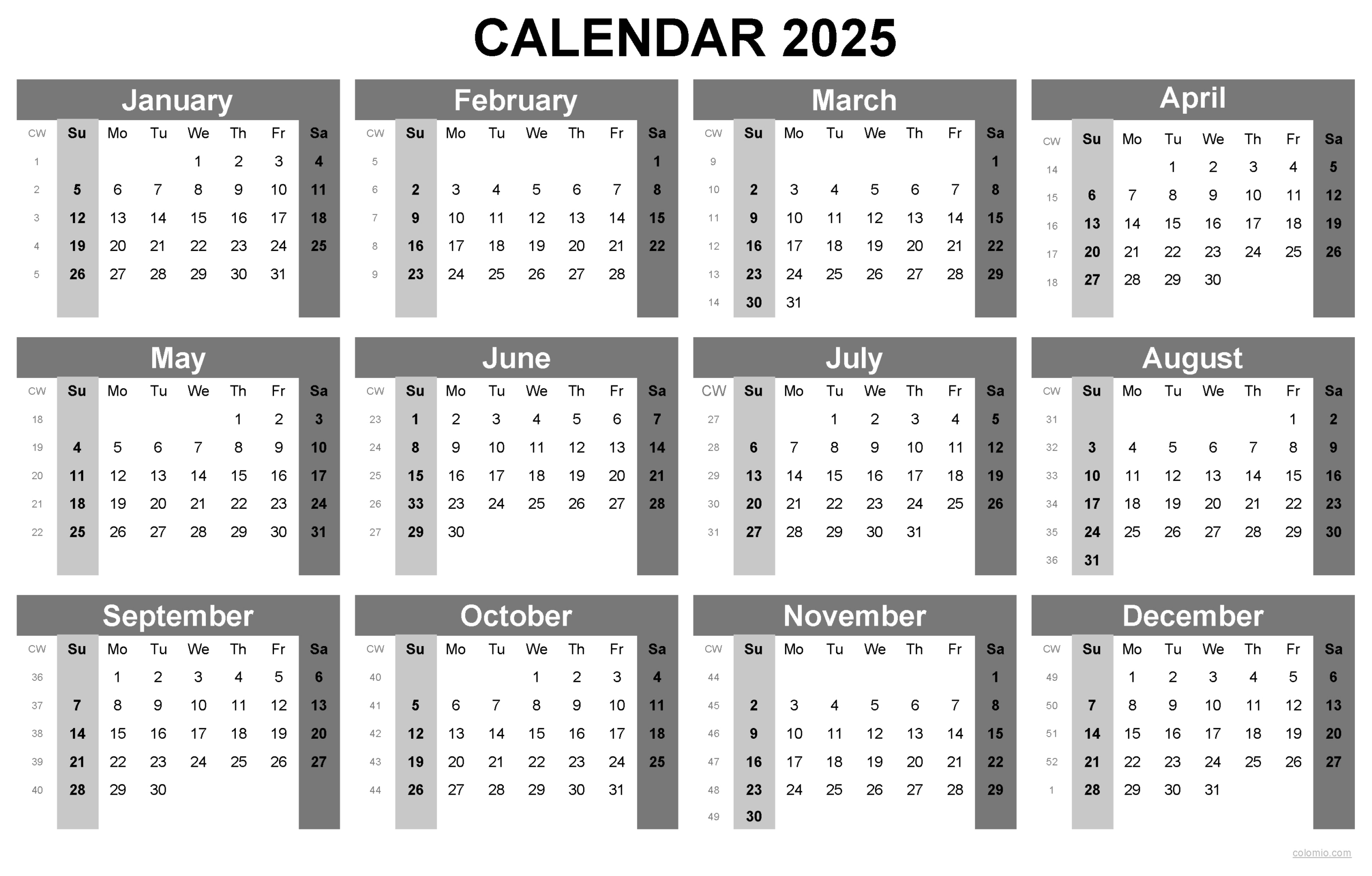 2025 Calendar Printable, ✓ Pdf, Excel And Image File - Free intended for 11X17 2025 Calendar Printable
