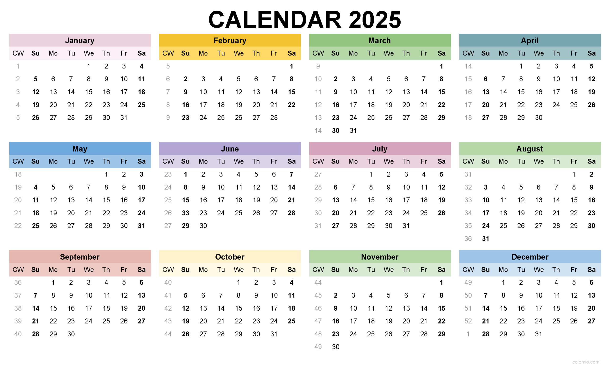 2025 Calendar Printable, ✓ Pdf, Excel And Image File - Free with 2025 Calendar Landscape Printable Free