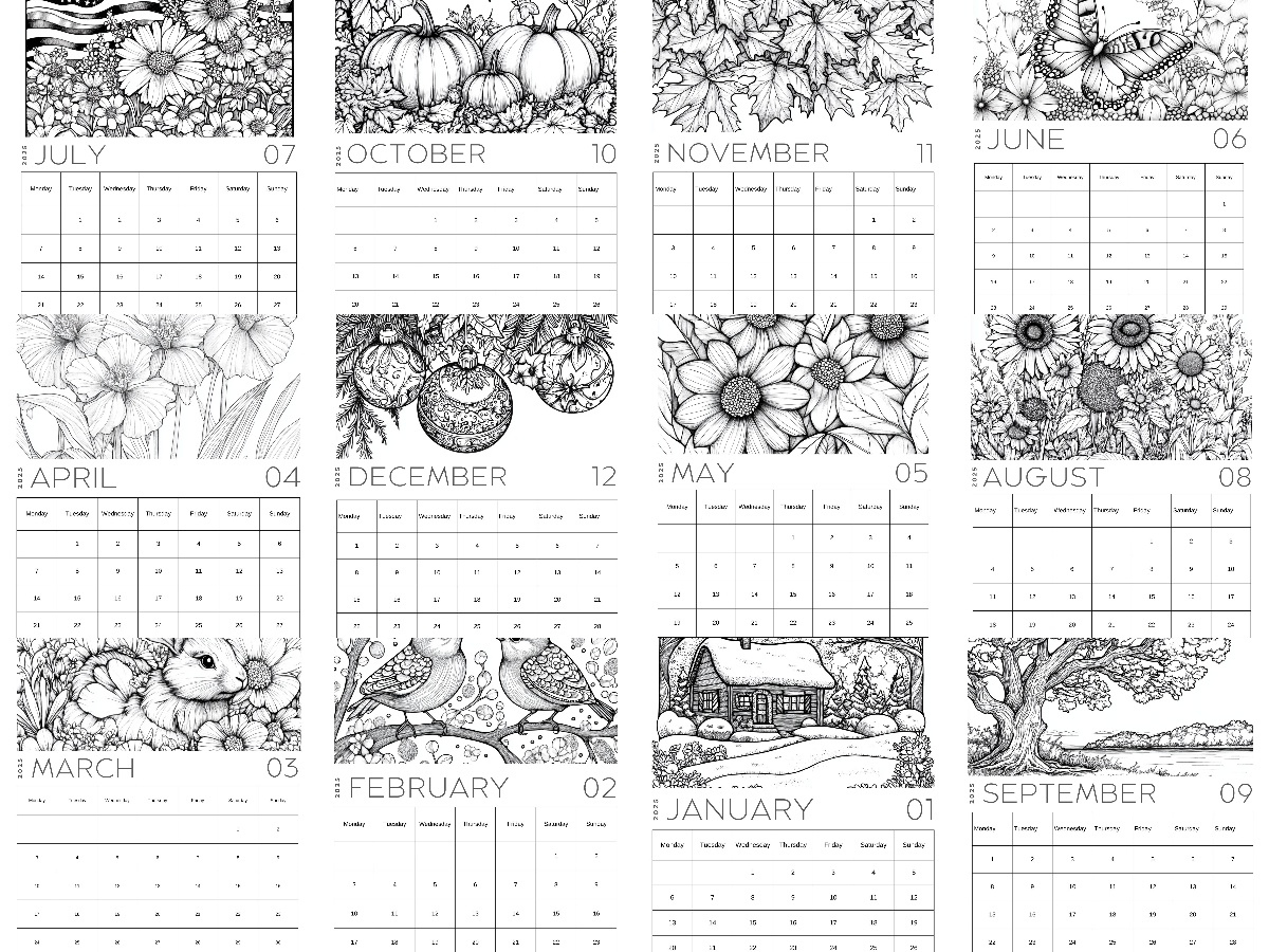 2025 Coloring Calendar – Try It – Like It – Create It intended for Free Printable Calendar 2025 Coloring