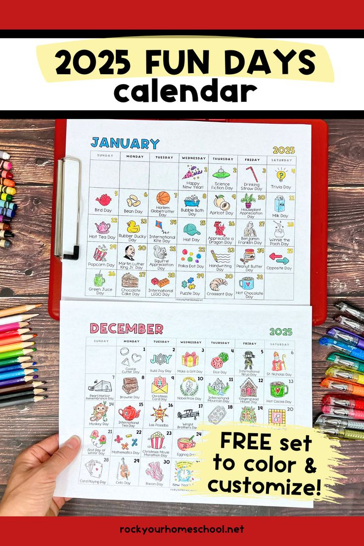 2025 Fun Days Calendar To Celebrate The Year (Free) inside National Day Calendar 2025 Printable Free Download