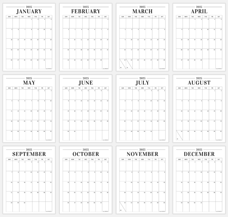 Printable Calendar 2025 Hp