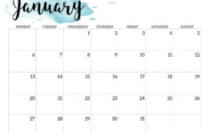 2025 Monday Start Calendar Printable – Watercolor – Paper Trail Design for Free Printable Calendar 2025 Monday To Sunday