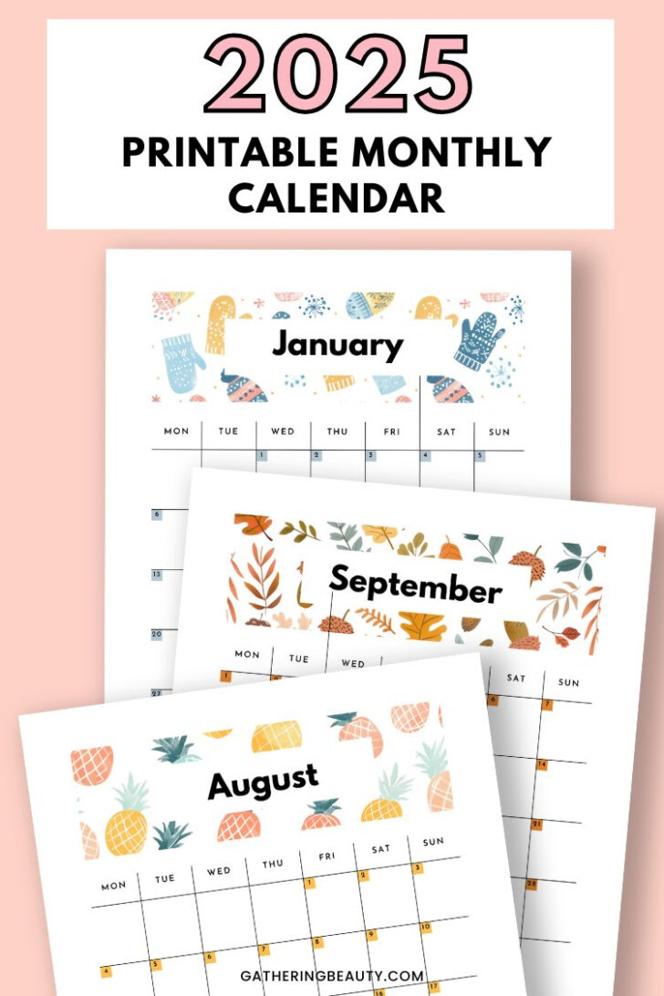 Free Printable 2025 Month Calendar