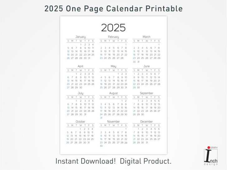 Printable Calendar 2025 12 Month