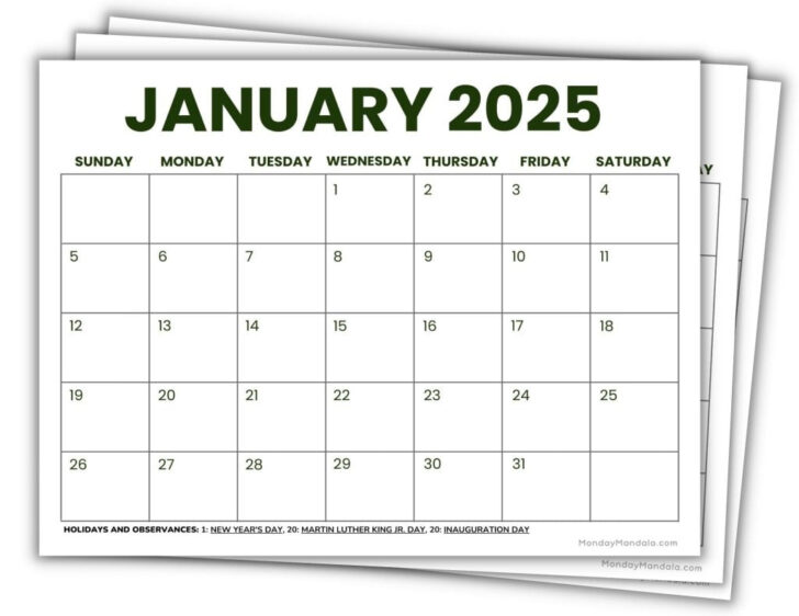 Printable Calendar 2025 to Print Free
