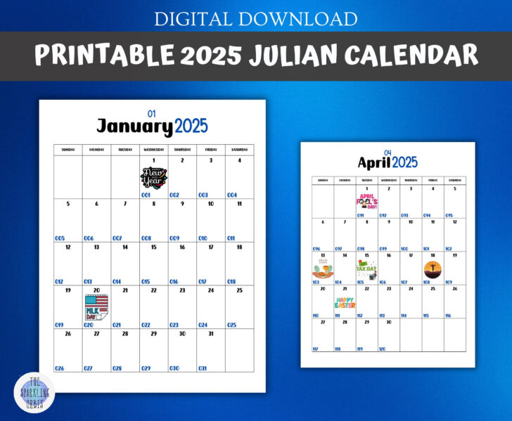 Printable 2025 Julian Calendar