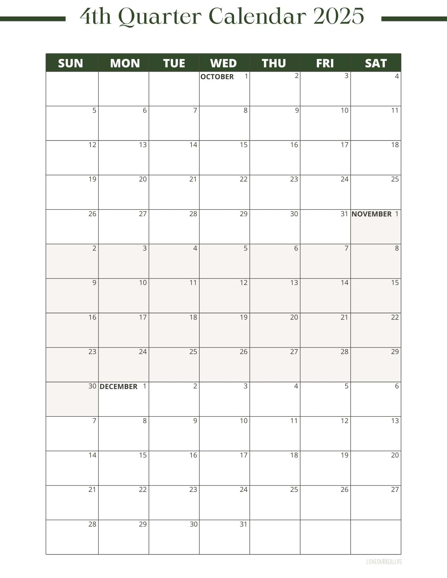 3 Month Calendar Printables: 2025 And 2026! ⋆ Love Our Real Life with regard to Free Printable Calendar 2025 Waterproof