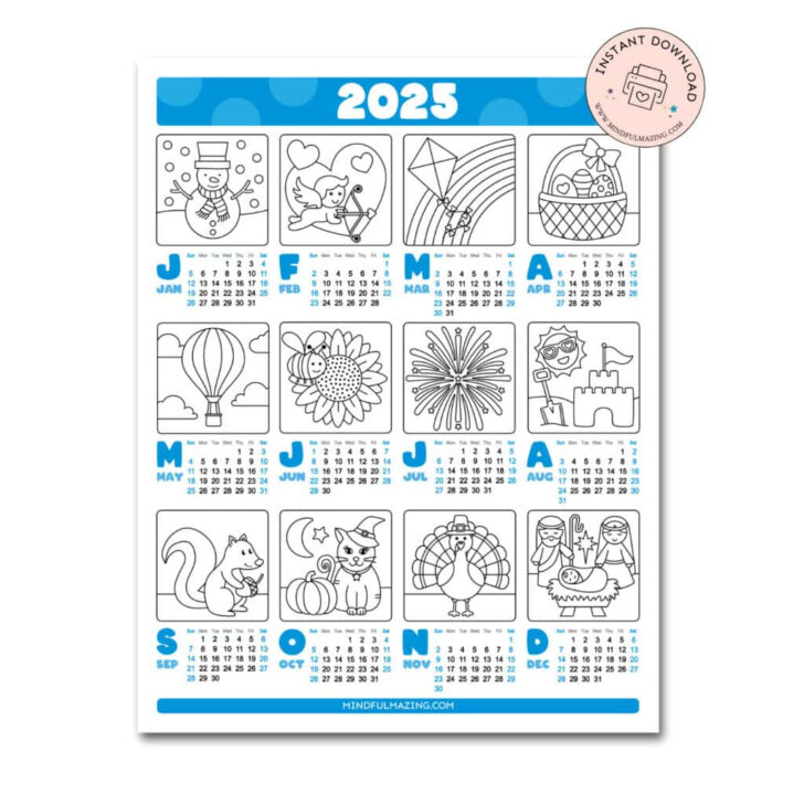 Free Printable Calendar 2025 Kids