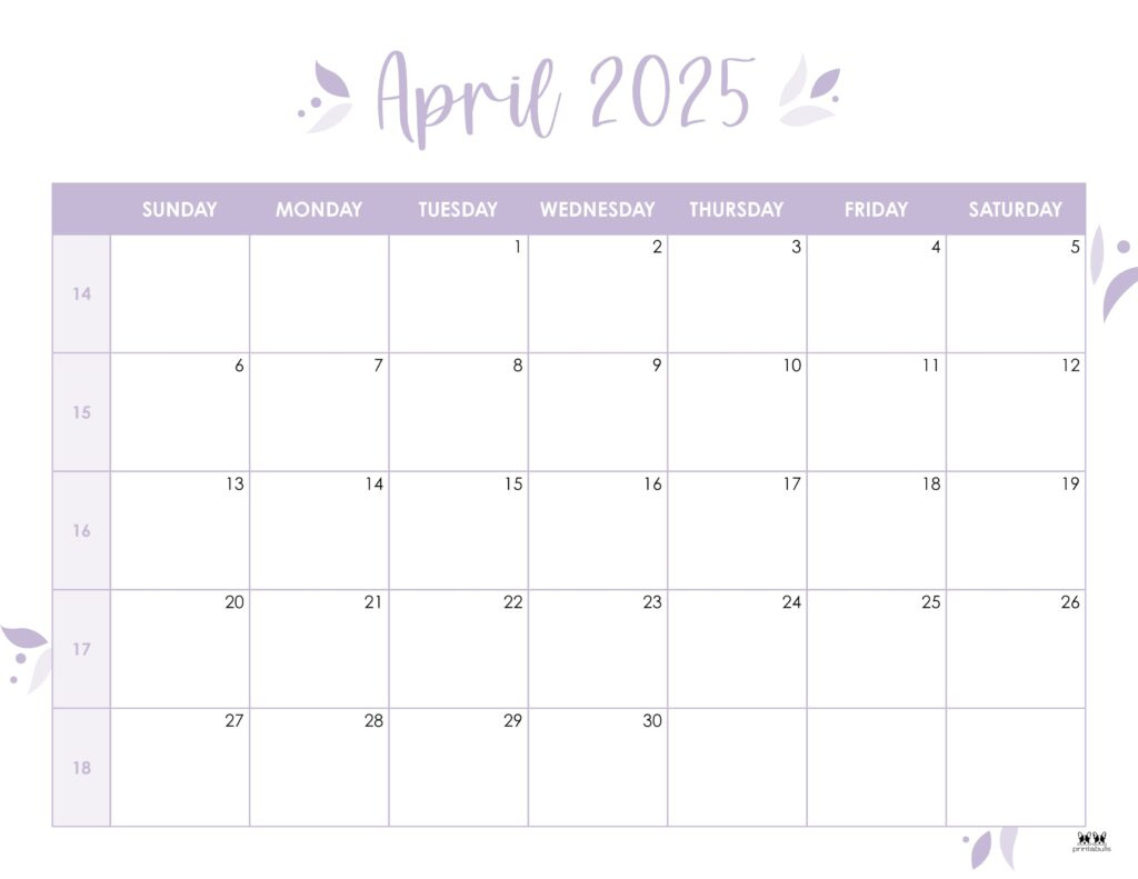 April 2025 Calendars - 107 Free Printables | Printabulls intended for Printable Calendar 2025 Monthly April