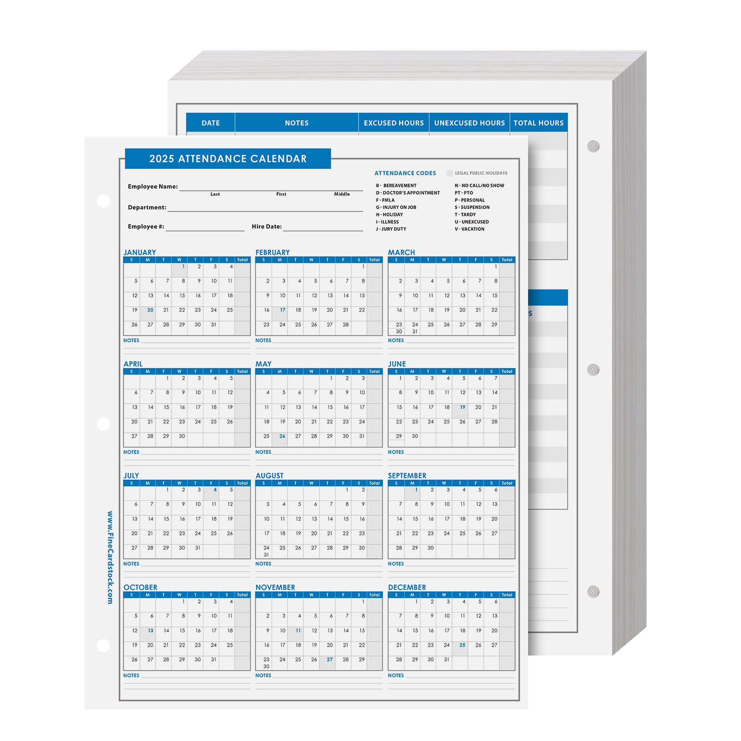Attendance Calendar Year Of 2025 - Bulk And Wholesale - Fine Cardstock throughout Free Printable Attendance Calendar 2025