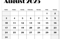 August 2025 Calendar Printable Pdf Template With Holidays pertaining to August 2025 Printable Calendar with Holidays