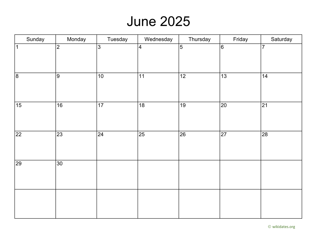 Basic Calendar For June 2025 | Wikidates regarding Printable Calendar 2025 June Wiki