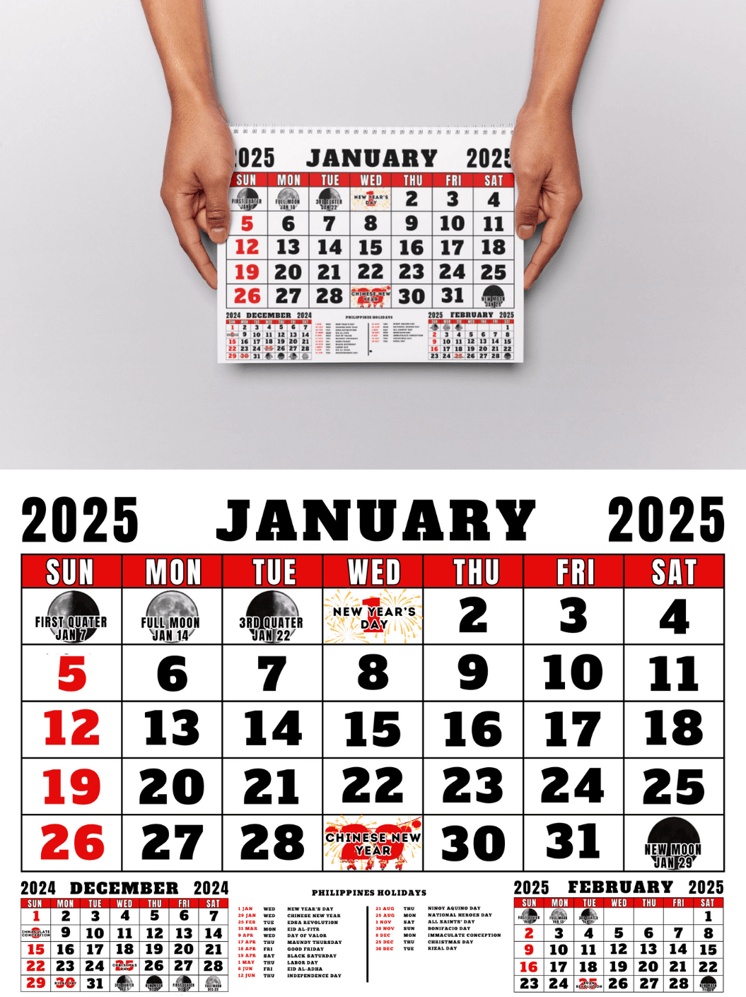 Calendar 2025 Editable Canva Templatepopprintph25 - Raket.ph with Printable Calendar 2025 Philippines Editable