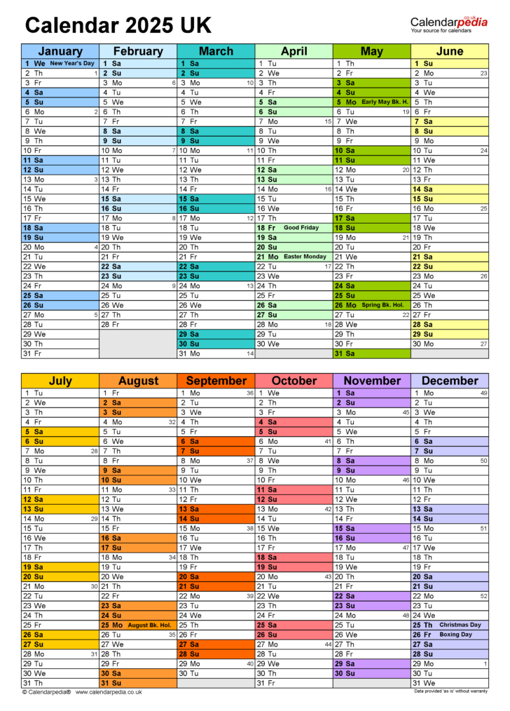 Printable Calendar 2025 Monthly Word