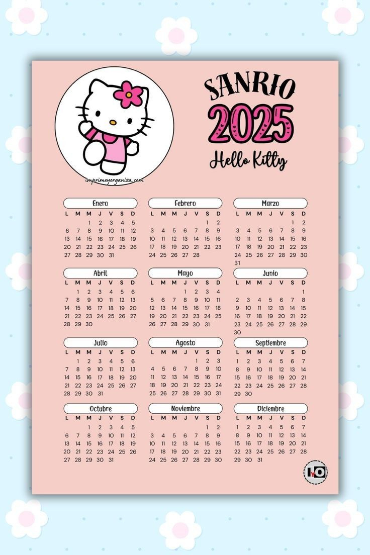 Calendario 2025 Hello Kitty within Printable Calendar 2025 Hello Kitty