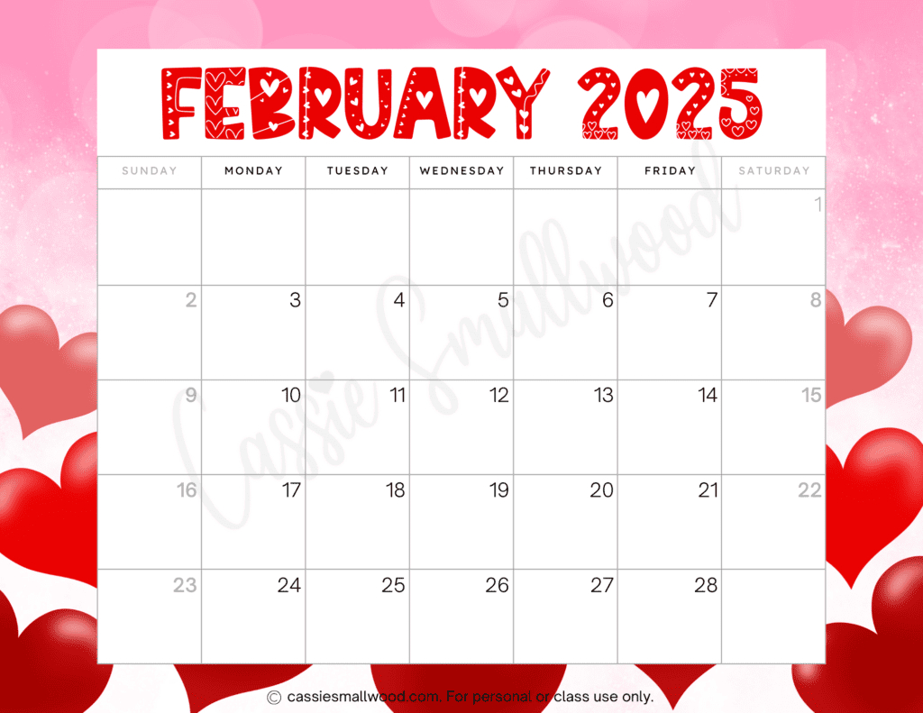 Cute 2025 Free Printable Monthly Calendars - Cassie Smallwood intended for Free Printable Calendars By Month 2025
