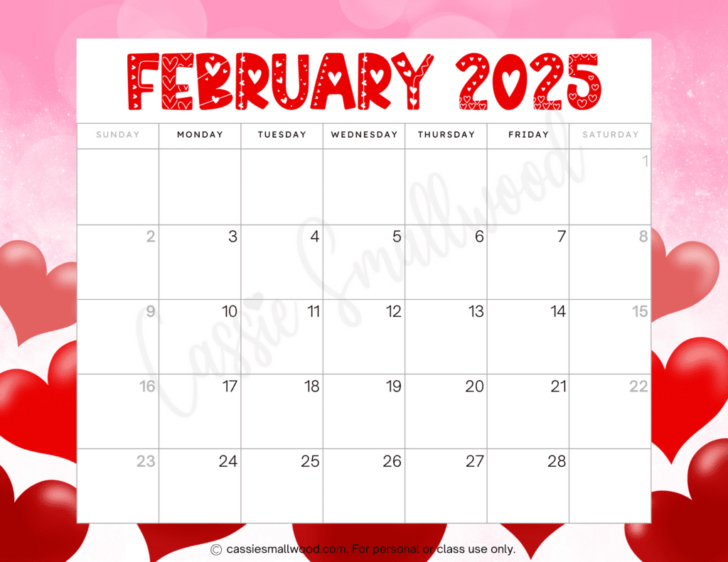 Free Printable Monthly Calendar 2025