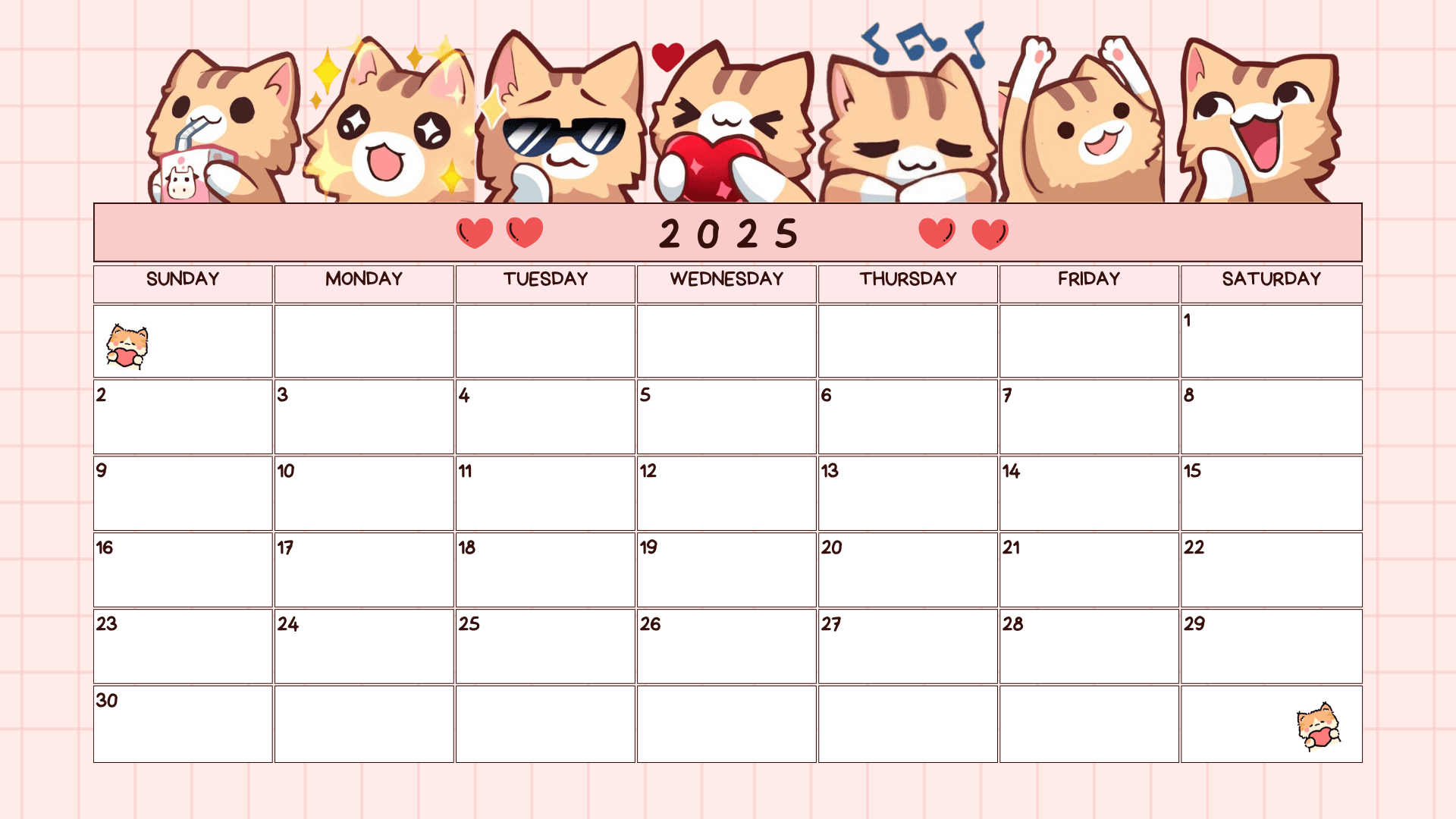 Cute Cat Calendar 2025Renzbusinessorg - Raket.ph inside Printable Calendar 2025 Cat