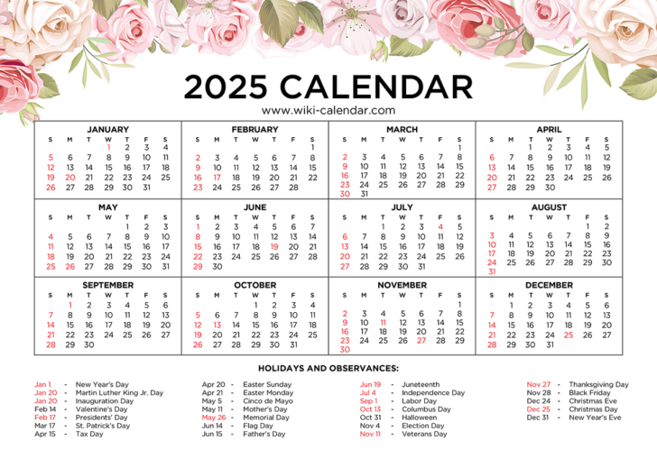 Wiki Calendar July 2025