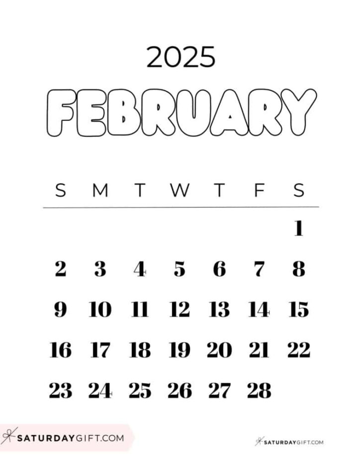 Feb 25 Calendar Printable