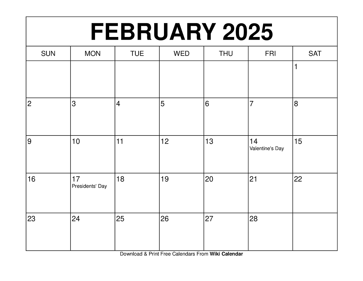 February 2025 Calendar - Printable Templates &amp;amp; More inside Feb 25 Calendar Printable