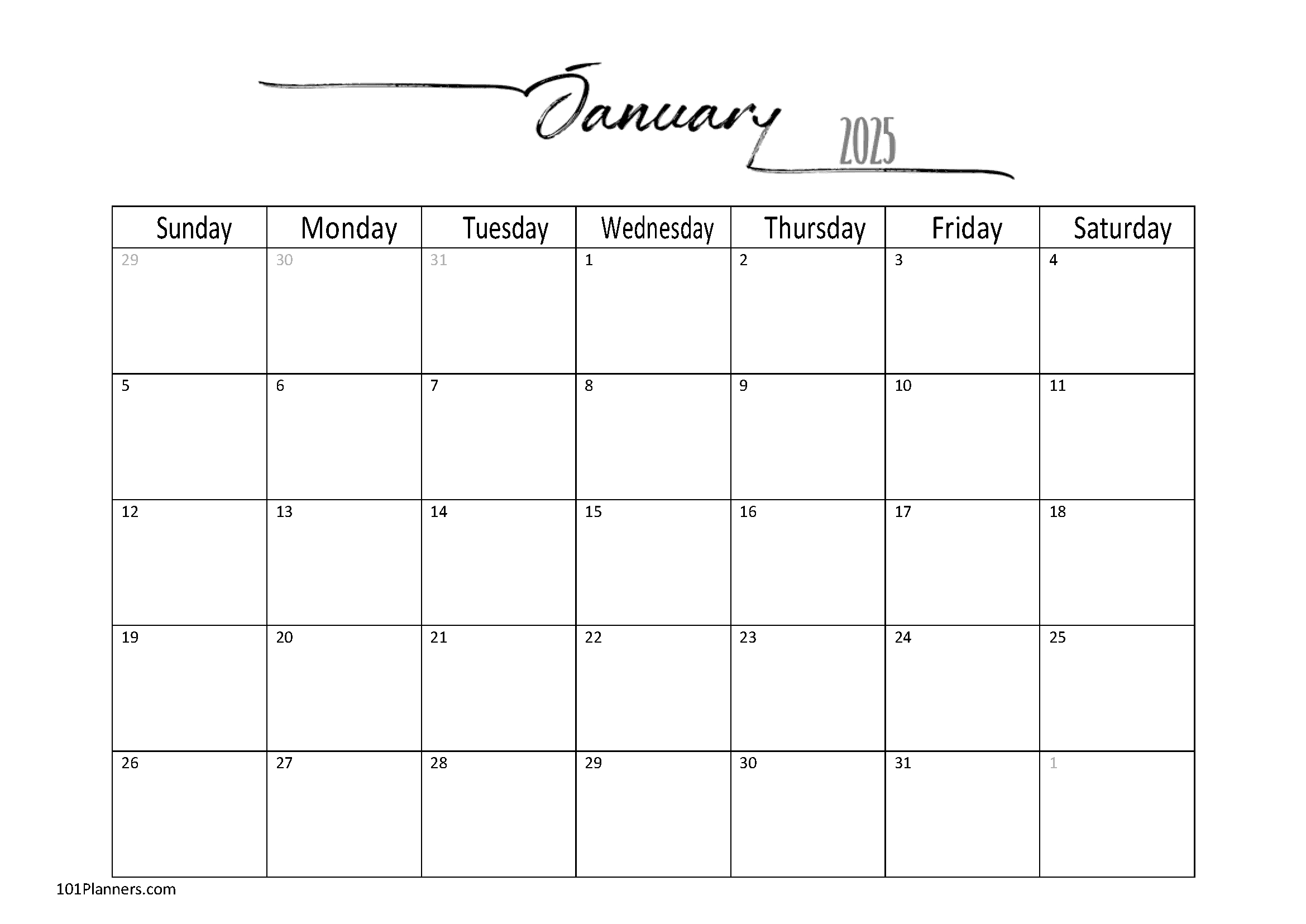 Free 2025 Calendar Template Word | Instant Download throughout Printable Calendar 2025 Monthly Word