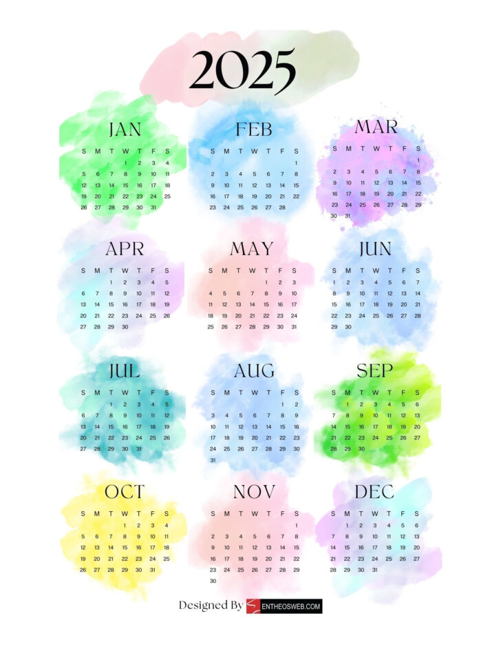 Free Printable Calendar 2025 Cute