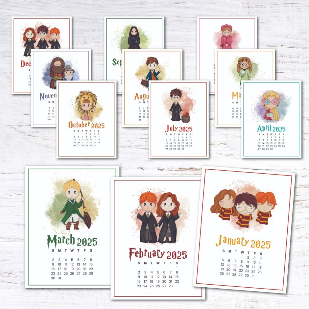 Free 2025 Harry Potter Wall Calendar — Krafty Planner within Printable Calendar 2025 Hp