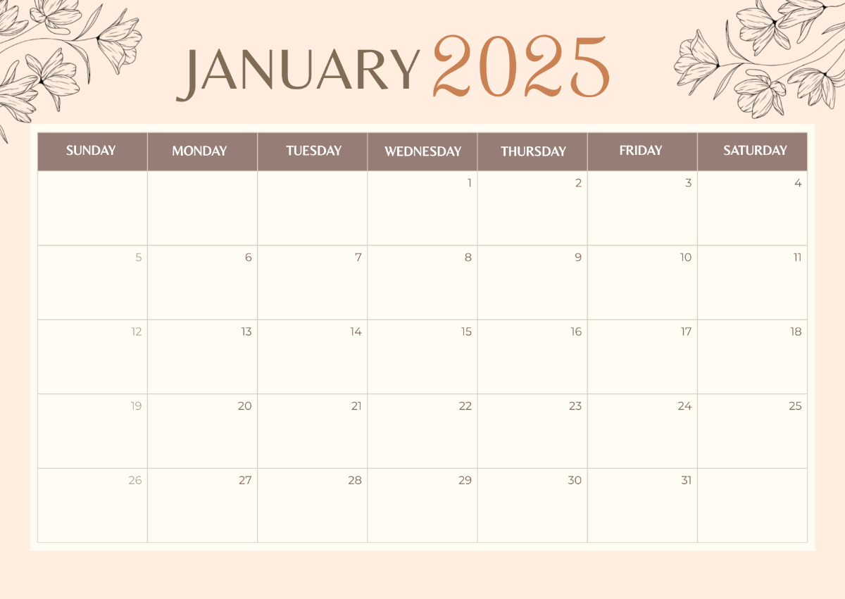 Free Aesthetic 2025 Calendar Template To Edit Online regarding Editable Printable Calendar 2025