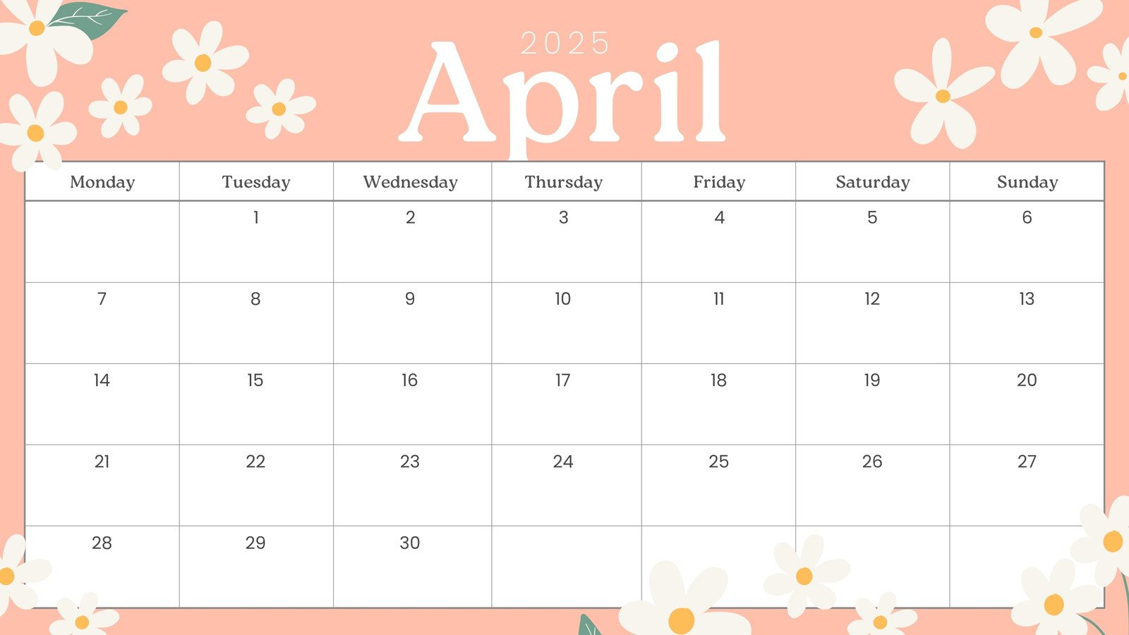 Free And Customizable April 2025 Calendar Templates | Canva with regard to Printable Calendar 2025 Monthly April