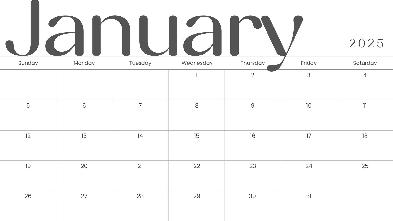 Free And Editable January 2025 Calendar Templates | Canva throughout Printable Calendar 2025 Editable