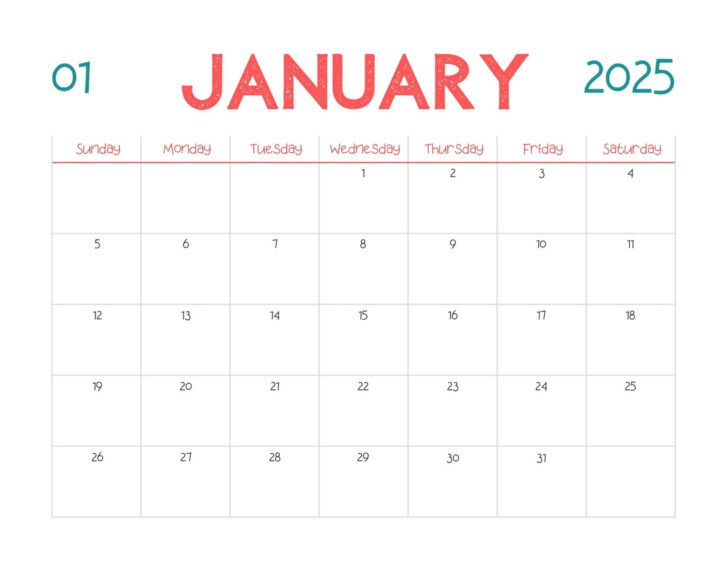 Printable Calendar 2025 Canva