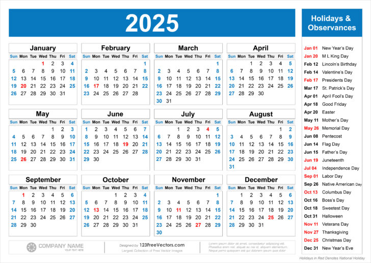 Government Calendar 2025 Printable