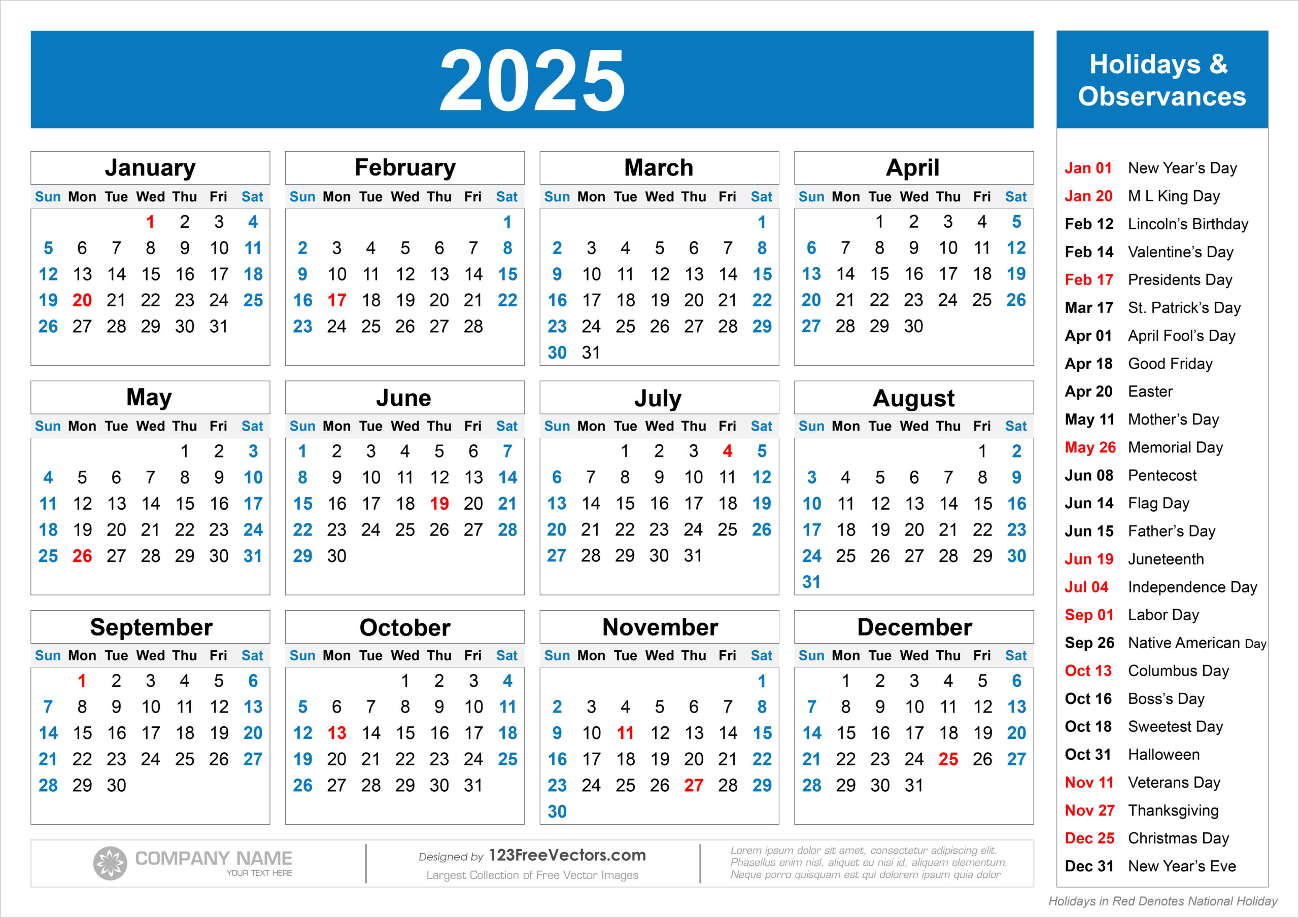Free Download Free Printable 2025 Calendar With Holidays pertaining to Government Calendar 2025 Printable