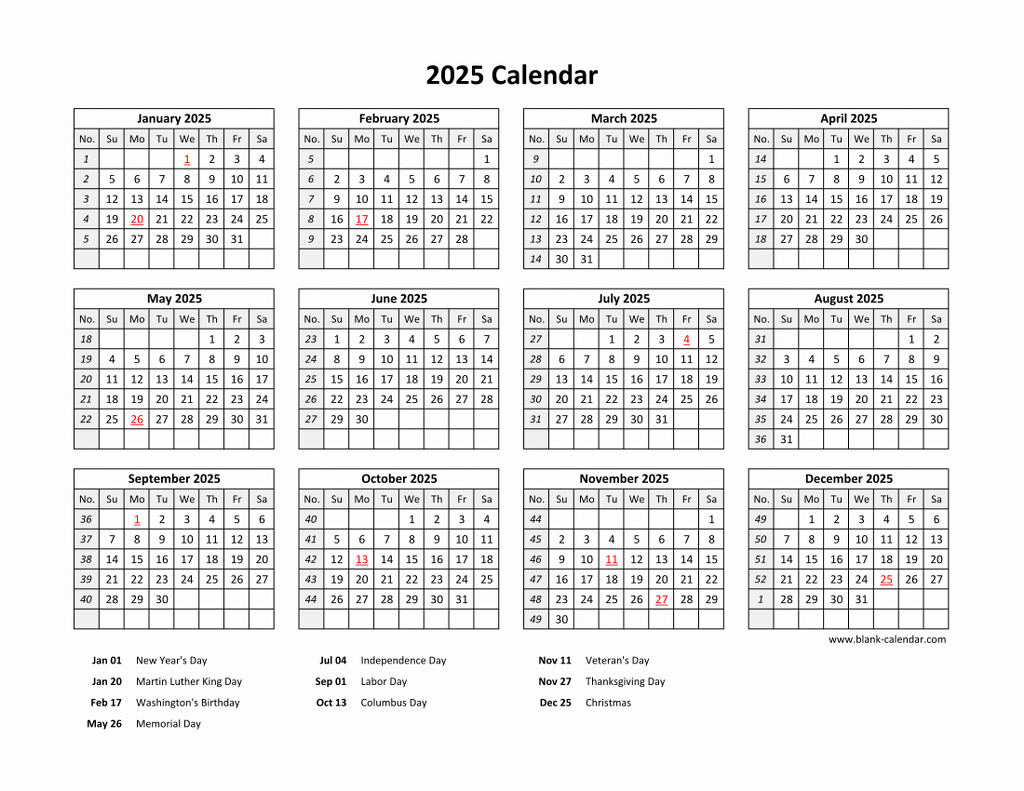 Free Download Printable Calendar 2025 With Us Federal Holidays pertaining to Federal Holidays 2025 Calendar Printable