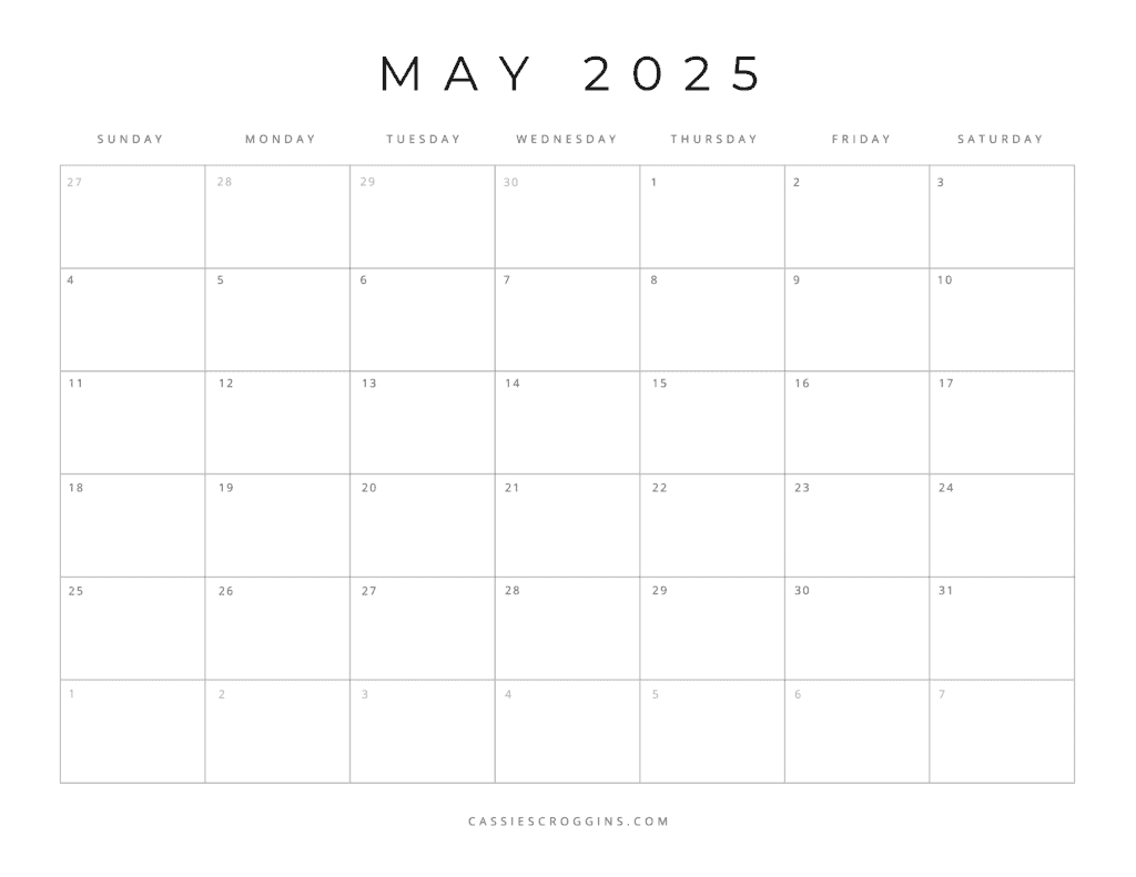 Free Printable 2025 Blank Calendar Templates (All 12 Months) pertaining to Printable 2025 Calendars Without Installing