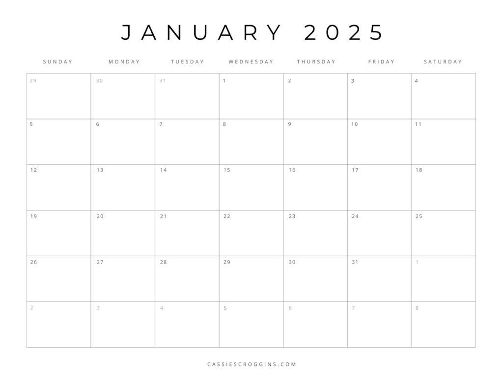 Free Printable 2025 Blank Calendar Templates (All 12 Months) regarding Printable Calendar 2025 Blank Template