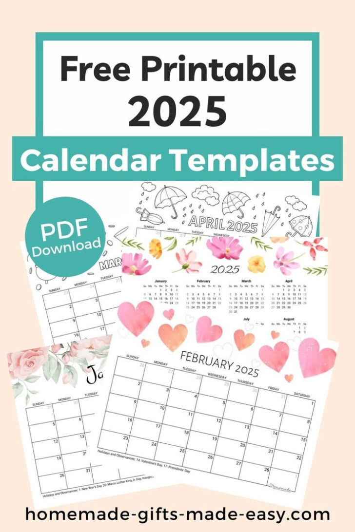 Printable Calendar 2025 Homemade