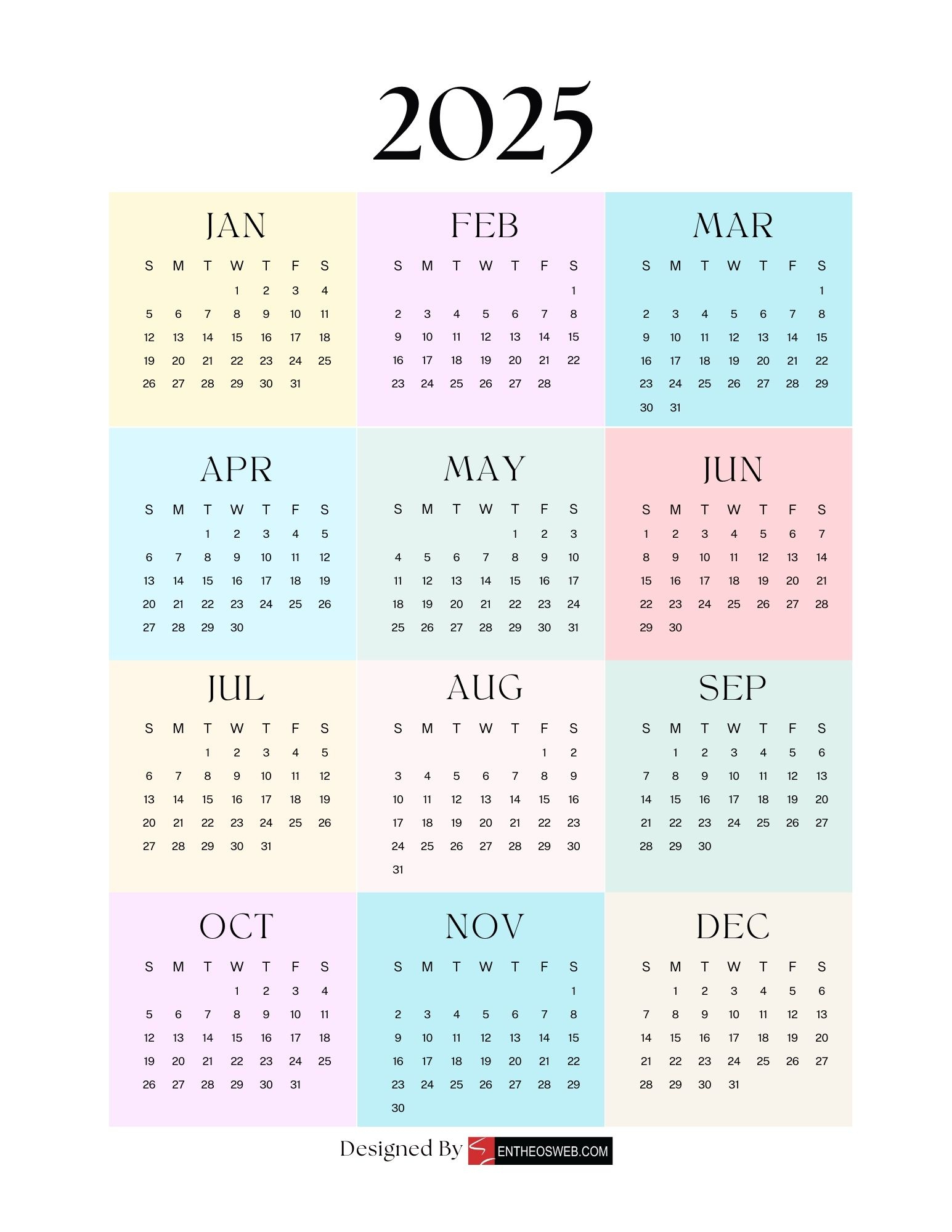 Free Printable 2025 Calendars #Free Printable 2025 Calendars in Printable Calendar 2025 Letter