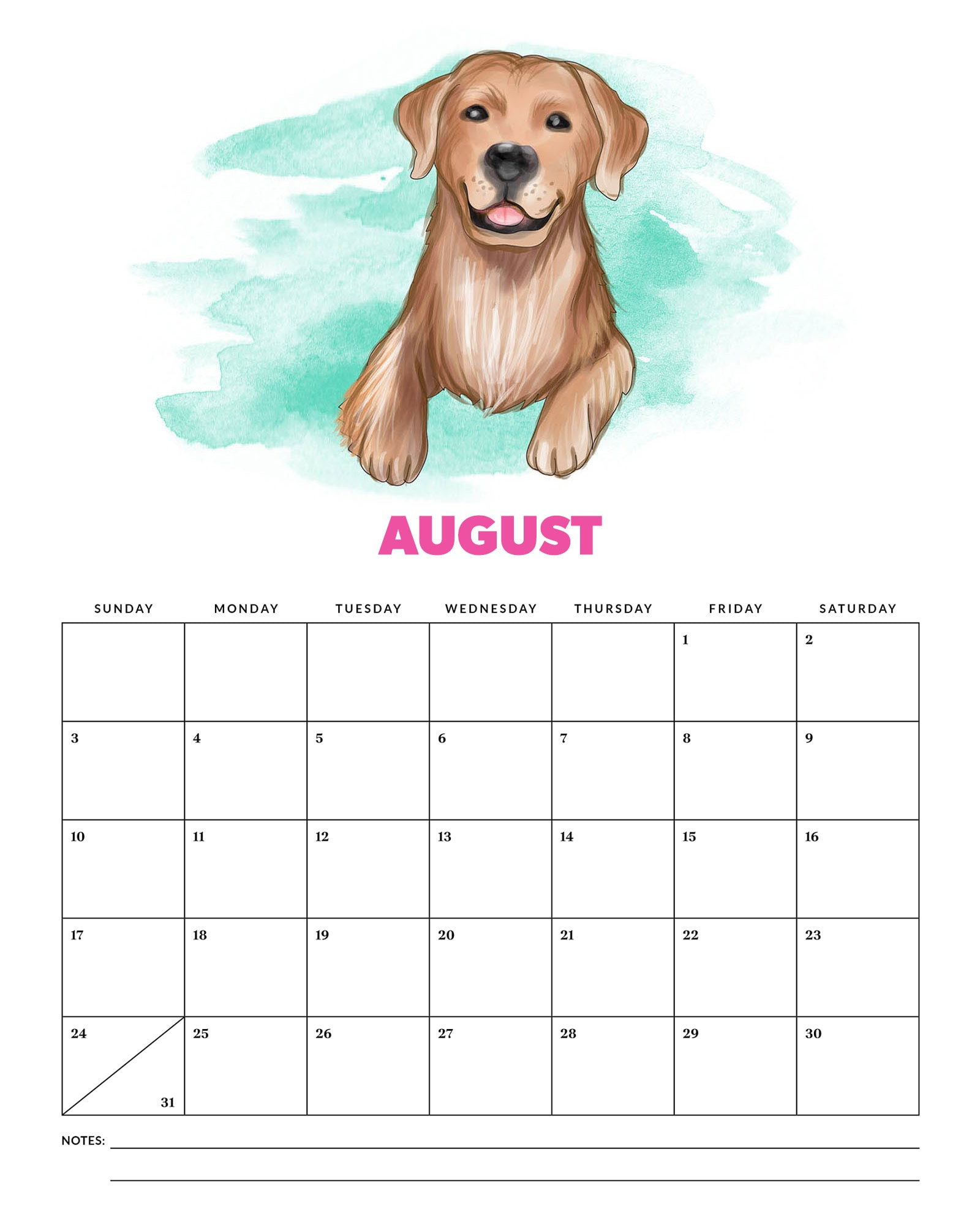 Free Printable 2025 Cute Dog Calendar - The Cottage Market with regard to Printable Dog Calendar 2025