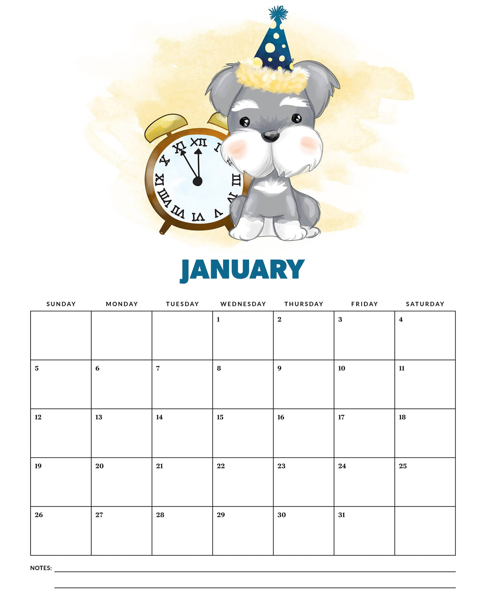Free Printable 2025 Cute Dog Calendar - The Cottage Market with regard to Printable Dog Calendar 2025