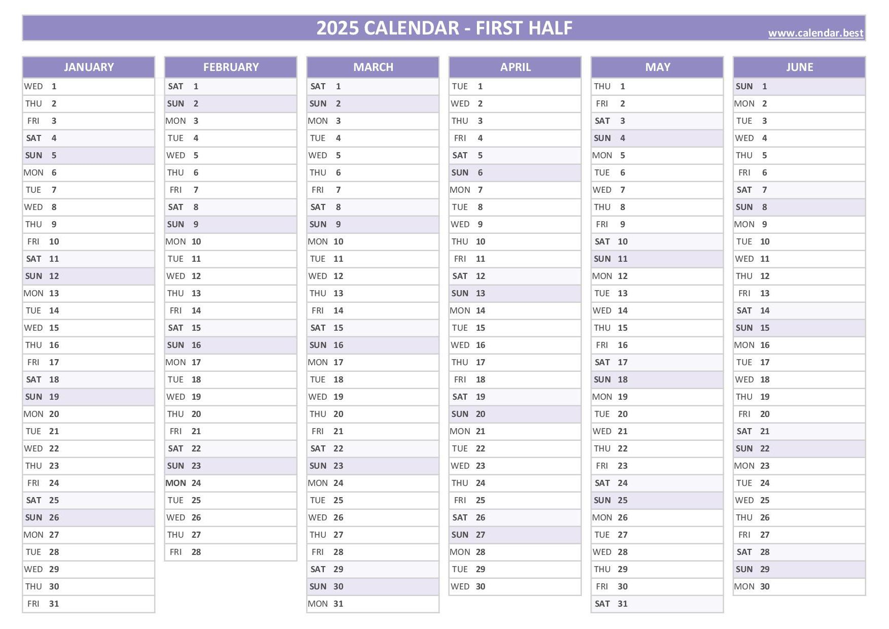 Free Printable Calendars 2025 &amp;amp; 2026 🗓 | Plan Ahead &amp;amp; Stay intended for Free Printable Calendar 2025 6 Months Per Page