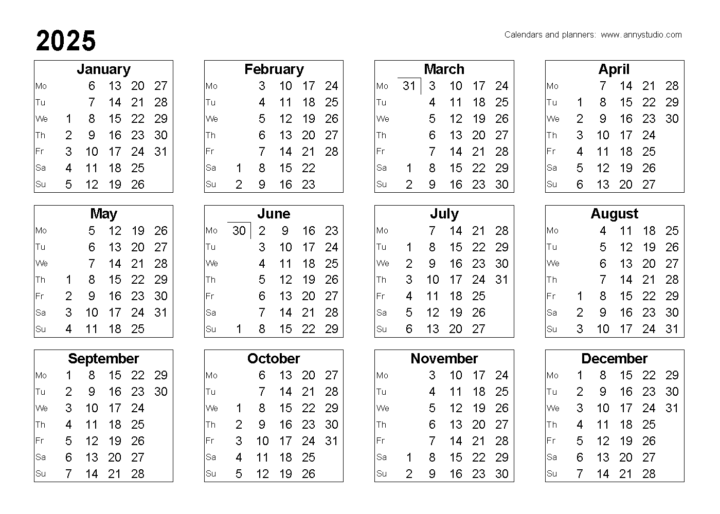 Free Printable Calendars And Planners 2025, 2026 And 2027 intended for Free Printable Calendar 2025 Ireland Excel