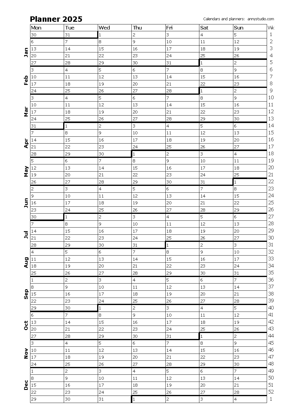 Free Printable Calendars And Planners 2025, 2026 And 2027 throughout Free Printable Wall Calendar 2025
