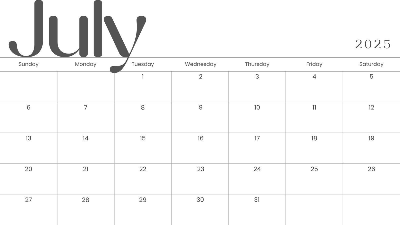 Free Printable, Custom July 2025 Calendar Templates | Canva inside July 2025 Printable Calendar Win
