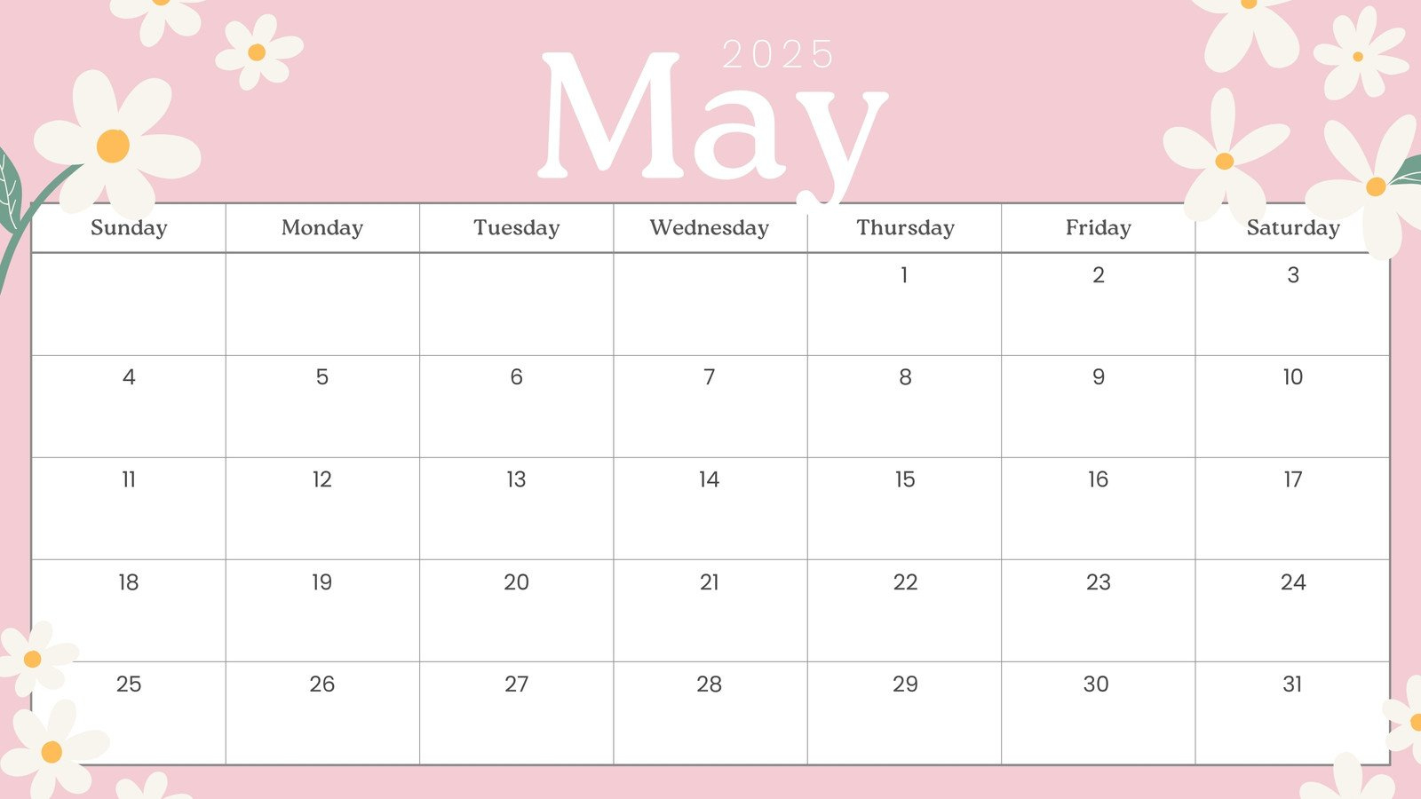 Free To Edit And Print May 2025 Calendar Templates | Canva for Printable Calendar 2025 For May