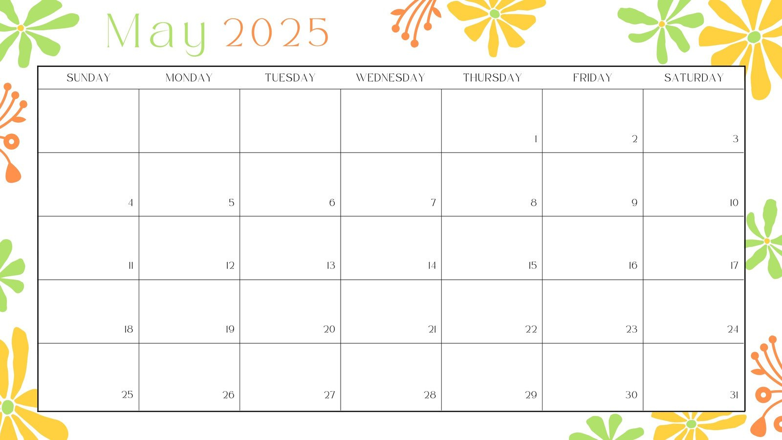 Free To Edit And Print May 2025 Calendar Templates | Canva inside Printable Calendar 2025 Editable